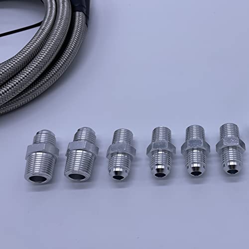 6An Transmission Cooler Lines 70 Inch, Stainless Steel Braided Hose Fitting Repair Kit For Turbo 350/400/200-200R4/700R4 4L60 4L60E 4L65E, For Ford C4-C6-Aod, For Gm Chevy 1996-2021 4L80E #TOP5
