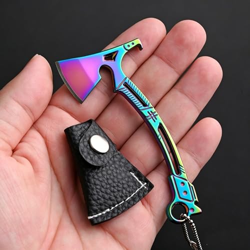 Wliybyo Mini Axe Keychain Knife Rainbow