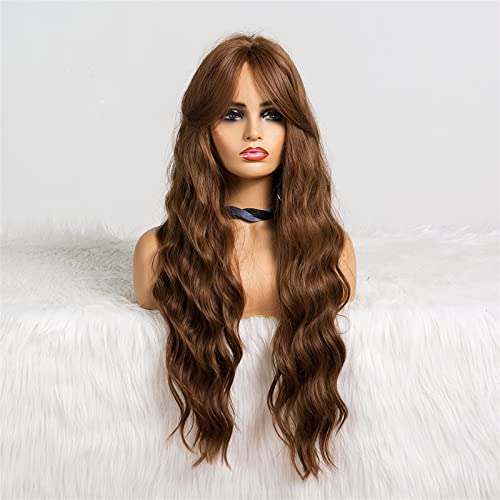 Perruque frisée ondulée brune longue : la solution volume sans effort - 2