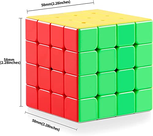Image of Magic Cube 4x4x4 - Smoothly Stickerless High Speed for Kids, Speedy Stress Buster Brainstorming Puzzle Game, Mind Games for 14 Years and Up, Multi