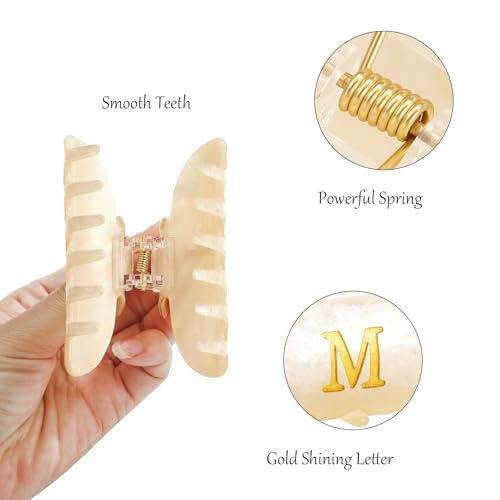 Image of CWJCYTNSN Hair Claw Clips for Women, Birthday Gift Initial Elegant Hair Clips for Teen Girl, Glitter Claw Clip for Thick Thin Hair, Bridesmaid Gifts, Letter M