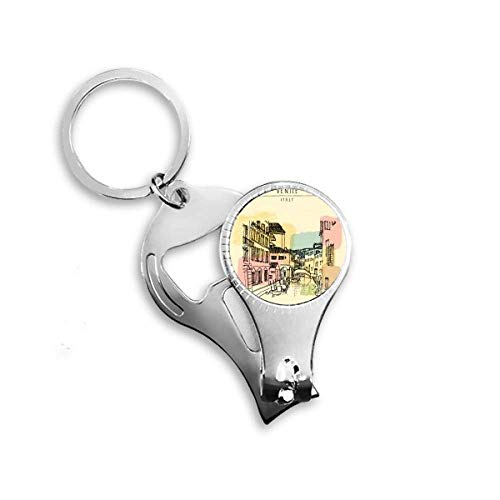 Italy Venice Customs Landmark Pattern Nail Nipper Ring Key Chain Bottle Opener Clipper