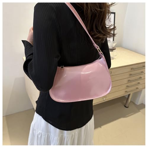 Image of Patent Leather Clutch Purse Shiny Evening Handbags for Women Armpit Shoulder Bag MINI Hobos
