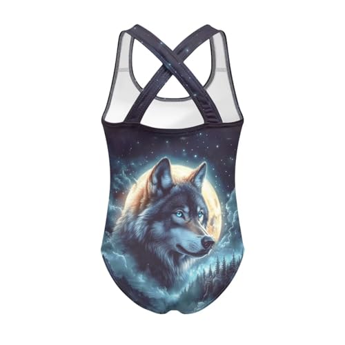 Image of Yzaoxia Girls' Swimwear One Piece Swimsuit for Kids Scoop Neck Bathing Suit Round Neck Swim Wear 5-14Y