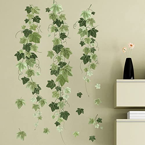 Runtoo Hanging Vine Wall Decals Green Ivy Plant Leaves Wall Stickers for Bedroom Living Room Wall Art Decor - Image 2