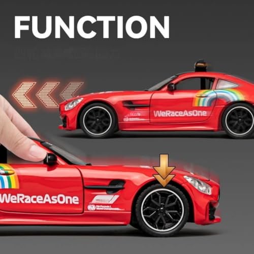 Image of PLUSPOINT Diecast Metal GT3 F1 Edition 1:24 Car Realistic Scale Model,Pull Back Diecast Classic Vehicles Alloy Simulation Supercar with Lights and Sound Collection and Gift for Aldult, Kids