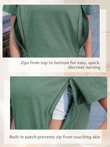 Love2Mi 3er Pack Stillshirt Mit Verstecktem Reißverschluss Stillen T-Shirt
