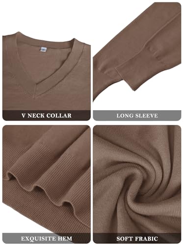 Image of Women's Spring Sweaters 2026 Casual Long Sleeve Pullover V Neck Lightweight Sweatshirts Cute Blouse Tops