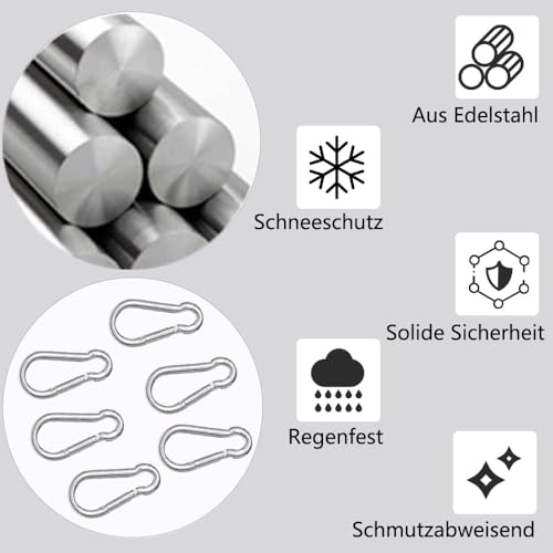 Shentian Pack of 10 Carabiner Na-und 60 x 6 Galvanised Climbing Hooks, mountaineering buckle - Image 4