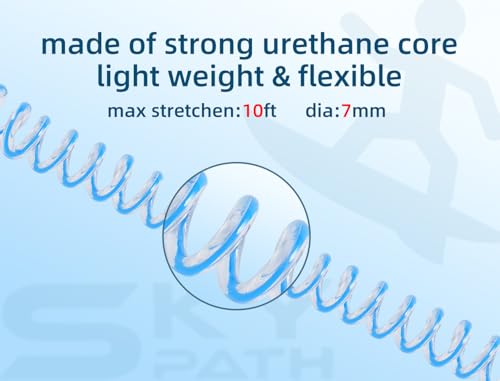 10 ft Surf Board Leash?Coil SUP Leash, Stand Up Paddle Board Leg Rope Wrist Strap, for Paddleboard, Shortboard, Longboard, 7.0mm Thick