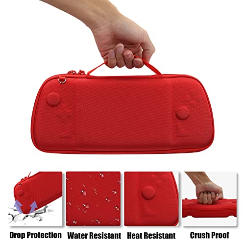 Image of Aenllosi Hard Case for Hori Nintendo Switch Split Pad Pro Controller,Red | EVA hard shell, Water-resistant design, Dust-resistant design, Impact-resistant design