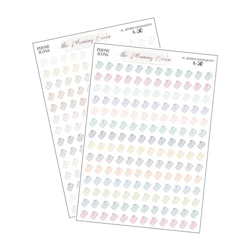 Phone icon stickers, planner sticker icons, phone call reminder stickers, calendar