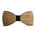 Laserò Nœud Papillon en Bois | Accessoire de Décoration pour Smoking et Costume pour Fête, Cérémonie et Mariage | Nœud Papillon Brun Fait à la Main en Italie | Cadeau à la Mode pour Homme (noir)