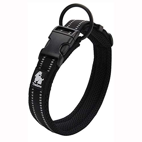 Truelove Dog Training Halsband tlc5011 Reflektierende Premium Accessoires aus Duraflex Schnalle Nylon schwarz,