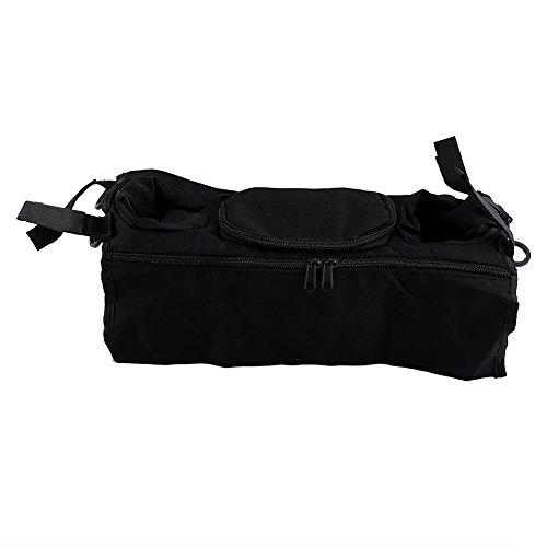 Kinderwagen Tasche mit Flaschen Halter Wasserdicht Hängende Aufbewahrungstasche für Windel Spielzeug Milchflasche Buggy Organizer Zubehör (Black)