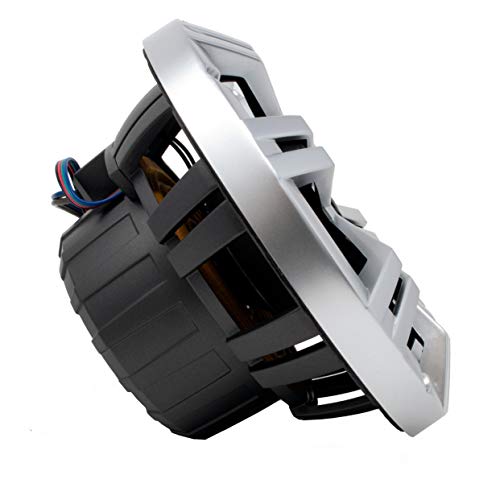 Image of KICKER 8 inch BlackSilver Wake Tower LED Marine Speakers 1-Pair