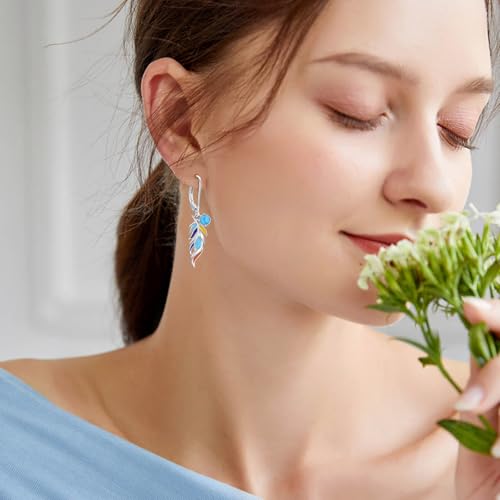 YYB Turquoise Dangle Earrings for Women 925 Sterling Silver Western Teardrop Bohemian Drop Earrings Christmas Gift for women4