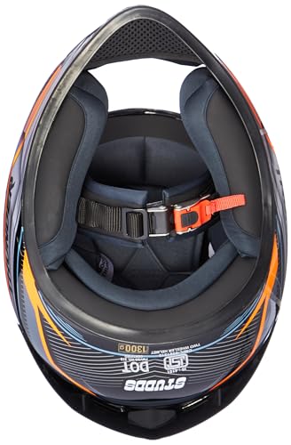 Image of Studds Thunder Full Face Helmet D9 with Clear Visor (Black N10, L)