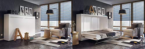 Mirjan24  Schrankbett Concept Pro II Horizontal, Wandklappbett inkl. Lattenrost, Bettschrank, Wandbett, Schrank mit integriertem Klappbett, Funktionsbett, Farbauswahl, (140×200 cm, Weiß) - 4