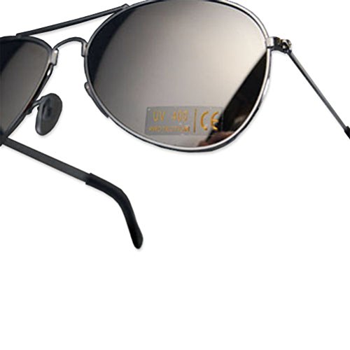 Aviator Chrome One Way Mirror Lens Sunglasses w/Micro Fiber Pouch2
