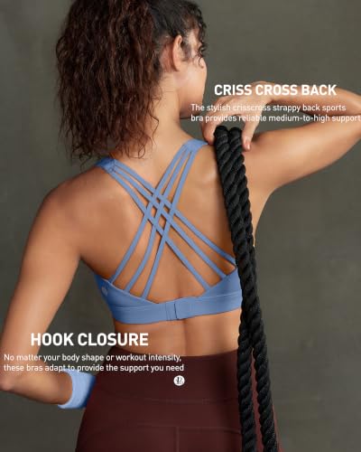 Image of RUNNING GIRL Sports Bras for Women,Crisscross Back High Impact Sports Bra with Hook Closure Workout Supportive Bra