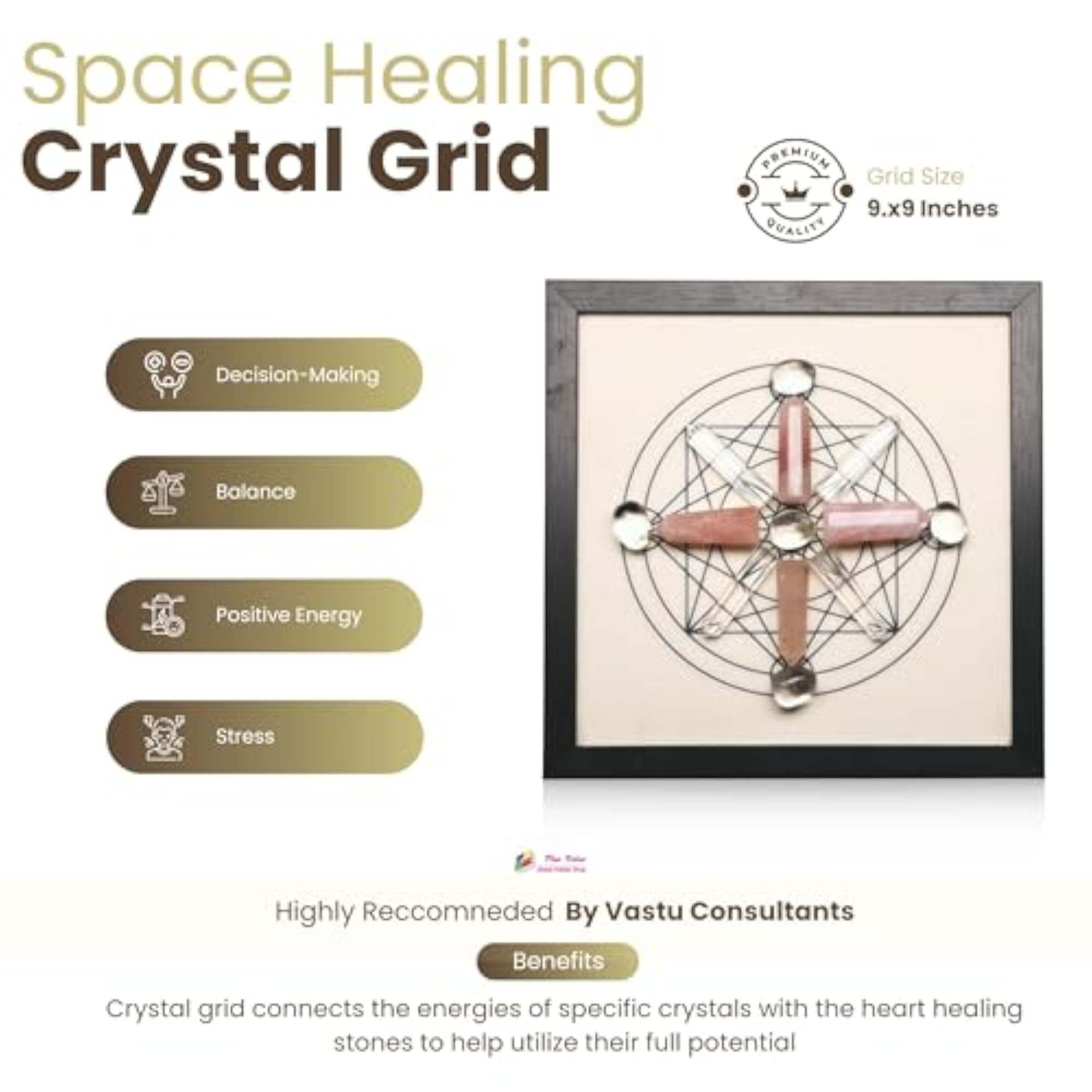 Space Healing Crystal Grid for Home Energy Balance