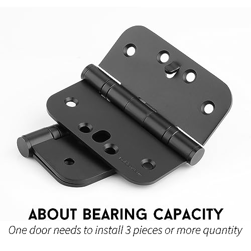 Goldenwarm 3 Pack Ball Bearing Security Door Hinges For Exterior & Interior Doors 4Inch Matte Black Stainless Steel Heavy-Duty Hinges For Outswing Doors thumb #4