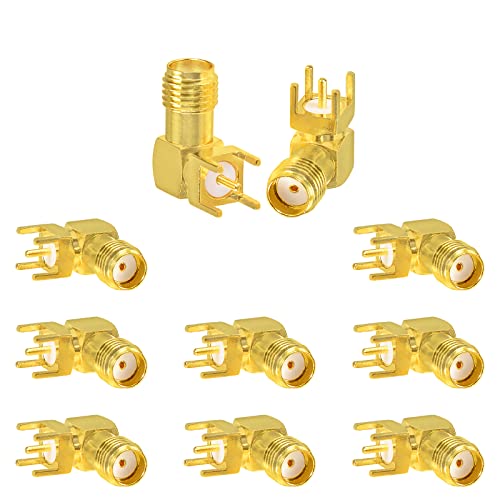 Conectores SMA hembra ángulo recto PCB 10 piezas miniatura 1