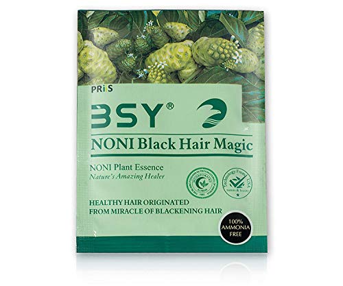 Image of 3 IN 1 Natural 5-Min Hair Colour Shampoo Black | Ammonia Free Long Lasting Hair Color Noni Fruit Extract No Hair Loss Grey Coverage Hair Dye for Women & Men (20ml-20 Sachet)