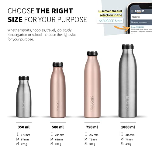 720°DGREE Vaccum Insulated Water Bottle “milkyBottle“, 500 ml, BPA-Free, Leakproof, Thermo Stainless Steel Flask, Kids - Image 3