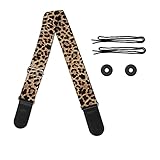 Horeset Brown Cheetah Print Adjustable Guitar Strap for Bass Acoustic Electric Guitar,Universal Classic Leopard Print Guitar Accessories for Women and Men