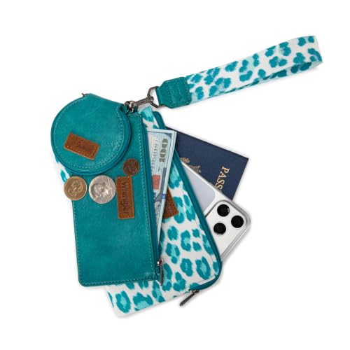 Image of Montana West X Wrangler Keychain Wallets for Women Dual Pouch Wristlet