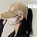 YeeHeen Ponytail Baseball Cap for Women High Messy Bun Caps Washed Cotton Hats Beige