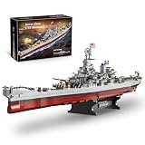 WW2 Military USS Missouri Battleship Building Set, Large-Sized Warship, A Gift Compatible with Lego for Military Collection(2228 Pcs)