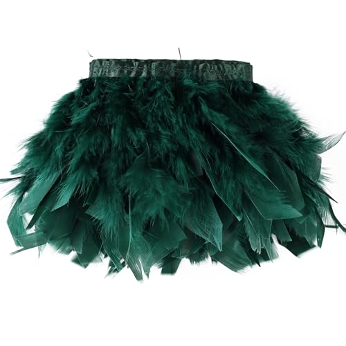 Frange plumes dinde Daieeparty, 2 verges, 4-6 po, fête, couture, mariage, noir vert