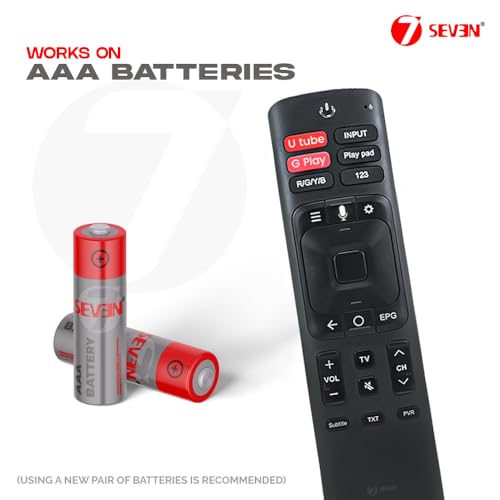 Image of 7SEVEN Compatible of Vu Tv Remote Original Model ERF3F69V Suitable for Smart Android 4k LED FHD UHD QLED Vu Television Remote Control Replicate if Existing Remotes Match Exacly- Pairing Must