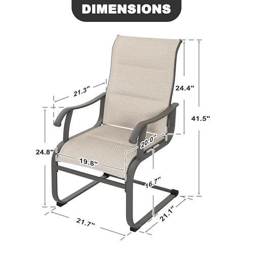 Image of NUU GARDEN Patio Dining Chairs Set of 2, Outdoor Dining Chairs with Breathable Textilene Seat, All-Weather Patio Furniture for Garden Deck Backyard Porch, Grayish Beige