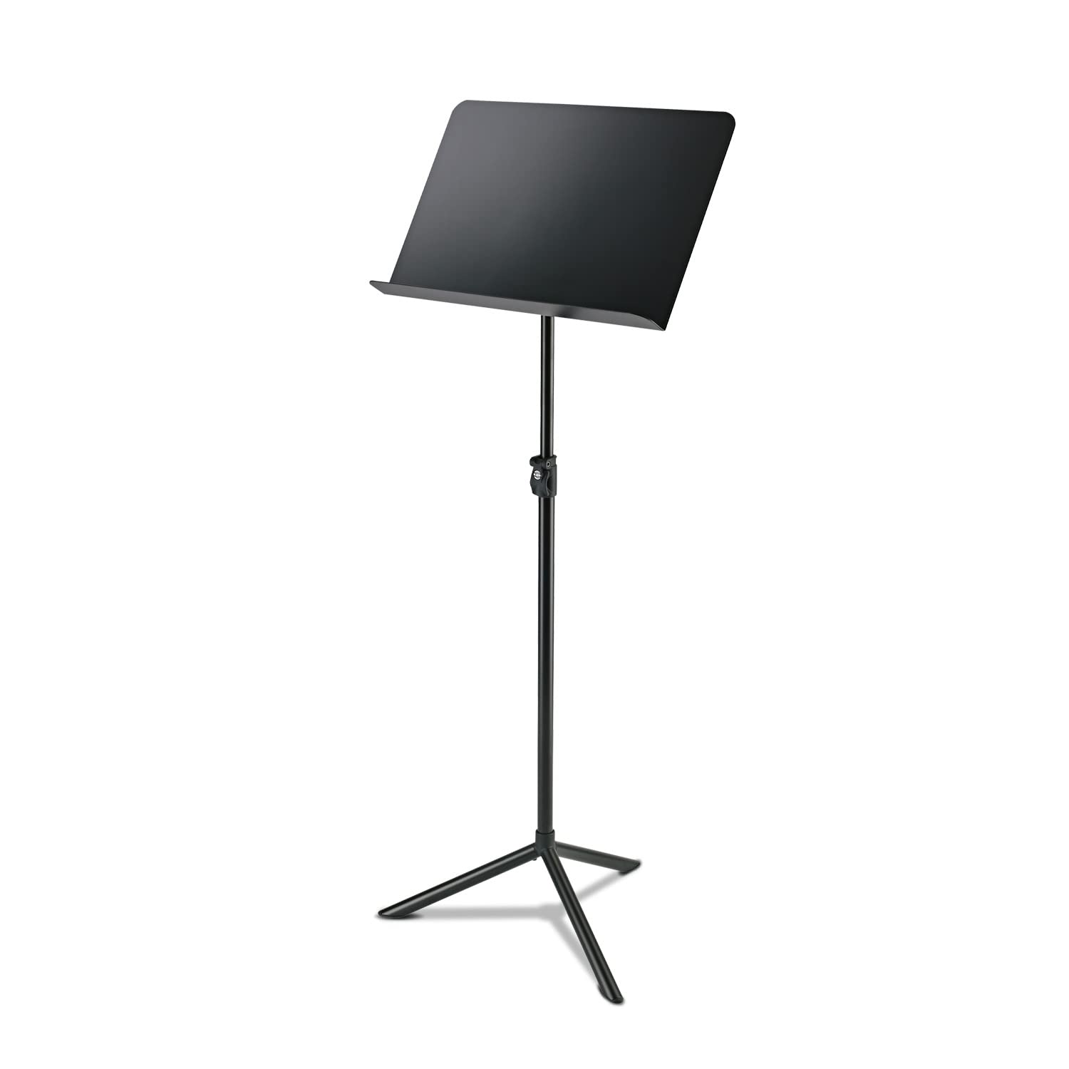 K&M 11930 Orchesternotenpult »Overture« – Von 76 - 130 cm ausziehbarer Notenständer, Schwarz – Leicht stapelbar