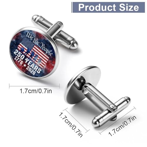 Mancuernillas clásicas USA 250 años para hombre miniatura 3
