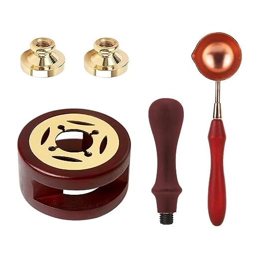 Calentador De Sello De Cera, Cuchara de Fusión, Sello de Cera, Sello Lacre Kit, Con 2 Cabeza de Sello, Kit de Sellos de Cera para Sellar Sobres, Invitación de Boda, Embalaje de Regalo