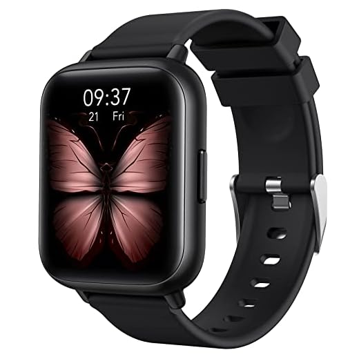 Montre Connectée Homme Parsonver, 1,69" HD Smartwatch Sport Étanche IP68 Tracker Fitness avec Moniteur de Fréquence Cardiaque Chronomètre Podomètre Calories Bracelet Intelligent pour iOS/Android-Noir