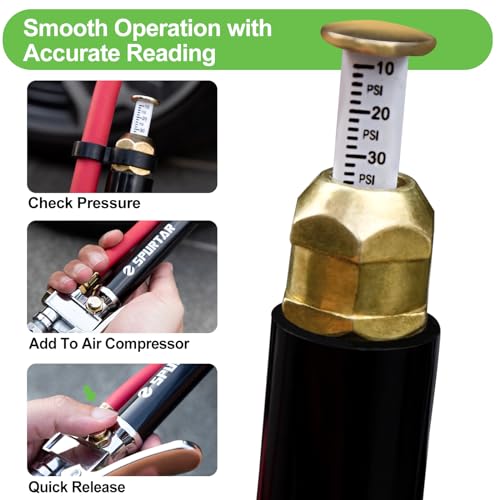 Spurtar 10-120 Psi Heavy Duty Tire Inflator Gauge Air Chuck thumb #3