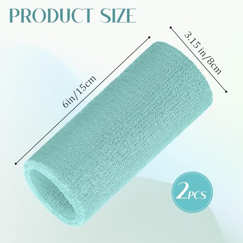 Image of WILLBOND 2 Pcs 6 Inch Wrist Sweatbands for Men and Women, Moisture Athletic Cotton Sweatband for Tennis, Basketball, Running