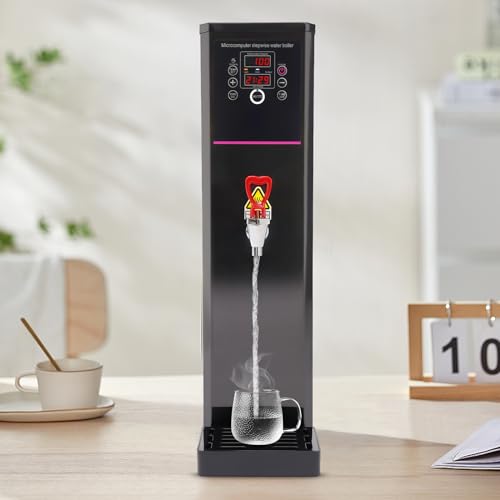 Step-Heating Commercial Hot Water Dispenser, 3000W Electric Water Boiler Machine for Hotel, Restaurant, Office, Cooking Tea|Coffee|Milk Tea, 20L/5.28Gal Capacity For 60-100 people, Black