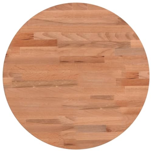 vidaXL Tischplatte, Holzplatte Holztischplatte Rund, Ersatzplatte Platte für Beistelltisch Bartisch, Massivholztischplatte Esstischplatte, Ø40x2,5 cm Massivholz Buche