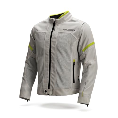 Image of TVS Racing Tech-Core Road Jacket for Men | CE2 armour <5kN at Shoulders Elbows and Back | 600D Chassis | 310gsm Vent Mesh | High-Vis Reflective Tech| YKK zippers