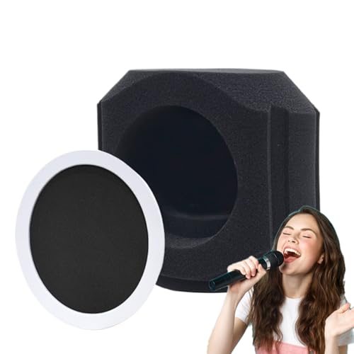 MWZBTG Protección contra sonido para micrófono, pantalla de filtro absorbente de sonido, cubierta de aislamiento acústico para grabación de estudio y actuaciones en directo