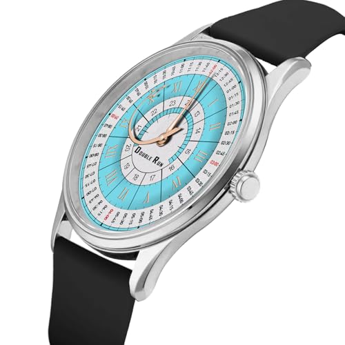 Image of DOUBLERUN Analog Watch, Silicone Strap, Roman Numerals, 24-Hour Display