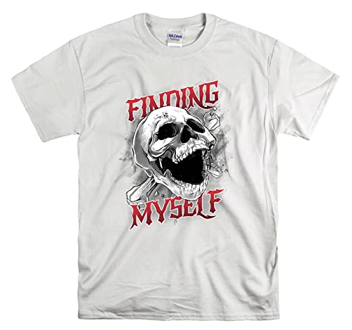 T-shirt Skull Finding Myself blanc pour vos sorties urbaines et moments détente