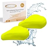 ECENCE 2x protectores de lluvia para sillín de bicicleta funda para sillín de bicicleta funda para lluvia funda para lluvia repelente al agua Amarillo